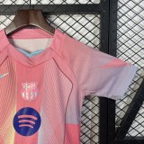 2025-26 Kids Barcelona pink soccer jersey