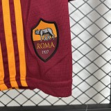2025-26 Kids Roma home red soccer Jersey