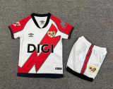 2025-26 Kids  Rayo Vallecano home red soccer Jersey