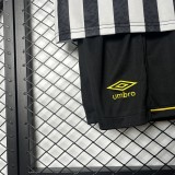 2025/26 KIDS  Santos away Black and white soccer jersey