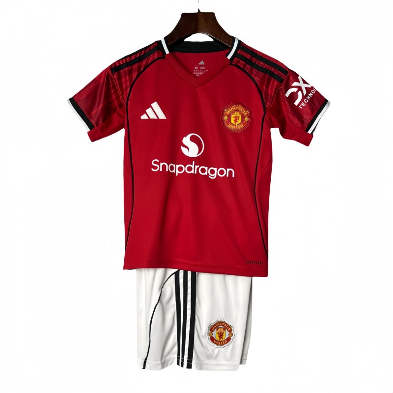 2025-26 Kids  Manchester United home soccer Jersey