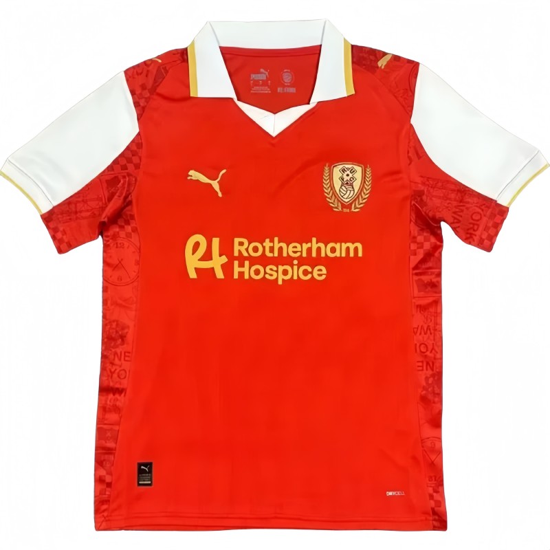 2025-26 Mens  Rotherham United Home red Soccer Jersey