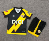 2025-26 Kids  Rayo Vallecano Third away  black soccer Jersey