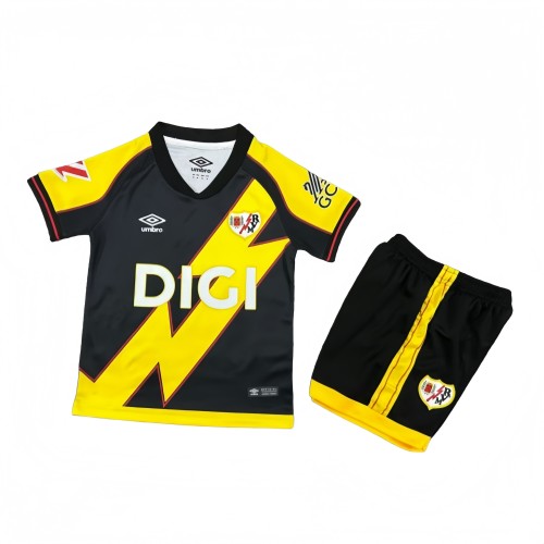 2025-26 Kids  Rayo Vallecano Third away  black soccer Jersey