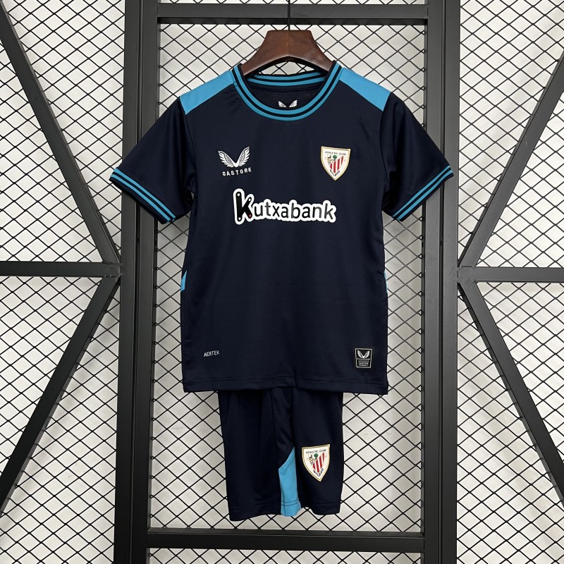 2025-26 Kids  Athletic Bilbao away blue  soccer Jersey