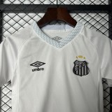 2025/26 KIDS  Santos home   white soccer jersey
