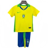 2025-26 KIDS Brazil home yellow soccer jersey