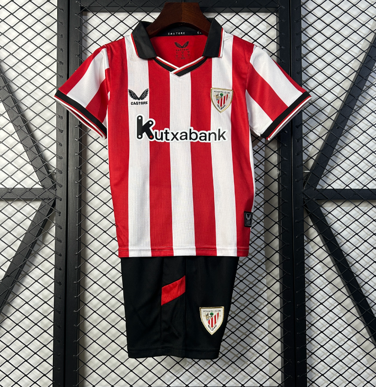 2025-26 Kids  Athletic Bilbao home soccer Jersey