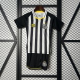 2025/26 KIDS  Santos away Black and white soccer jersey