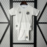 2025/26 KIDS  Santos home   white soccer jersey