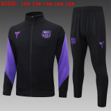 2025-26 Kids Barcelona black  Jacket Tracksuit suit