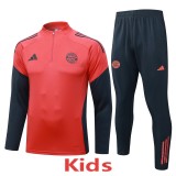 2025-26 Kids Bayern Munich orange half pull Tracksuit suit