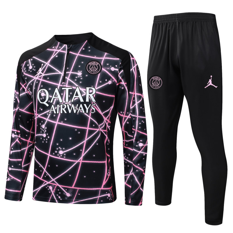 2025-26 Mens PSG Paris Black Starry Sky half pull Tracksuit suit