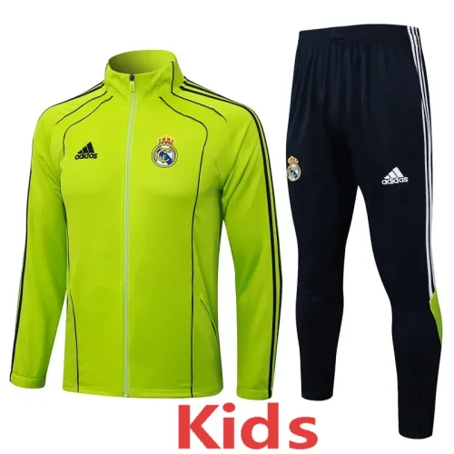 2025-26 Kids Real Madrid Jacket Grass green Tracksuit  Suit
