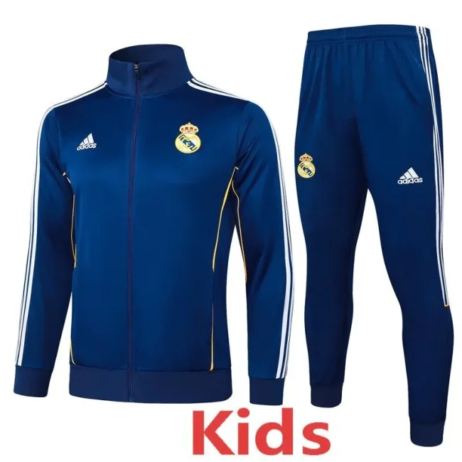 2025-26 Kids  Real Madrid Royal blue Kids Jacket Tracksuit suit