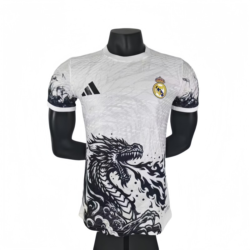 2025-26 Mens Real Madrid Black Dragon Player Special Edition soccer jersey