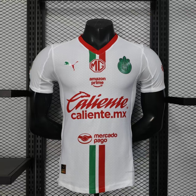 2025-26 Mens Chivas away Player version white Soccer Jersey