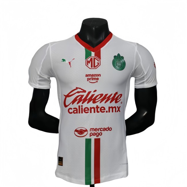 2025-26 Mens Chivas away Player version white Soccer Jersey