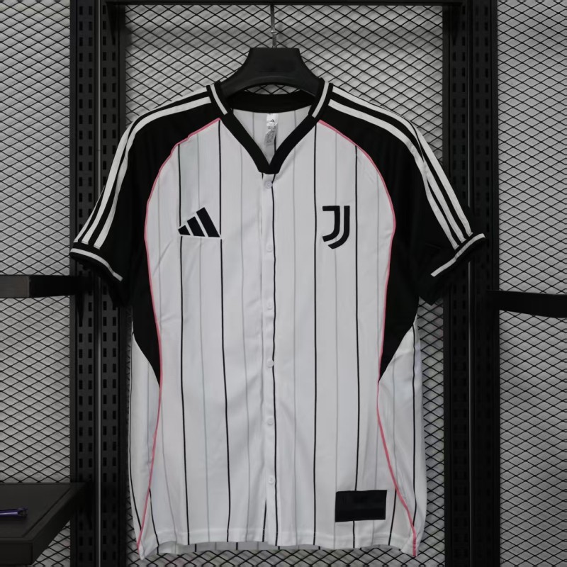 2025/26 Juventus white baseball uniform jersey