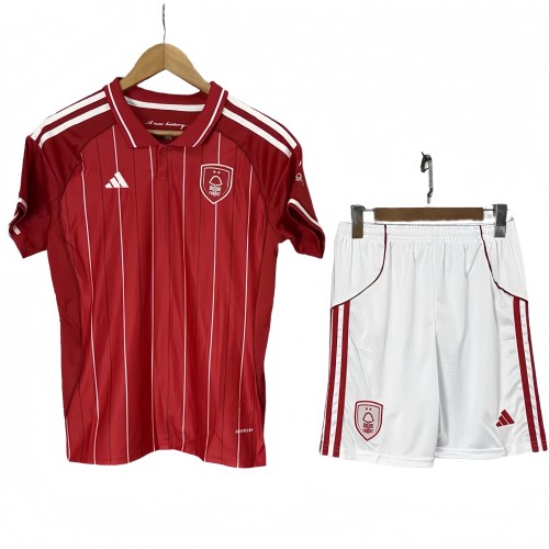 2025-26 Kids Nottingham Forest home red soccer Jersey
