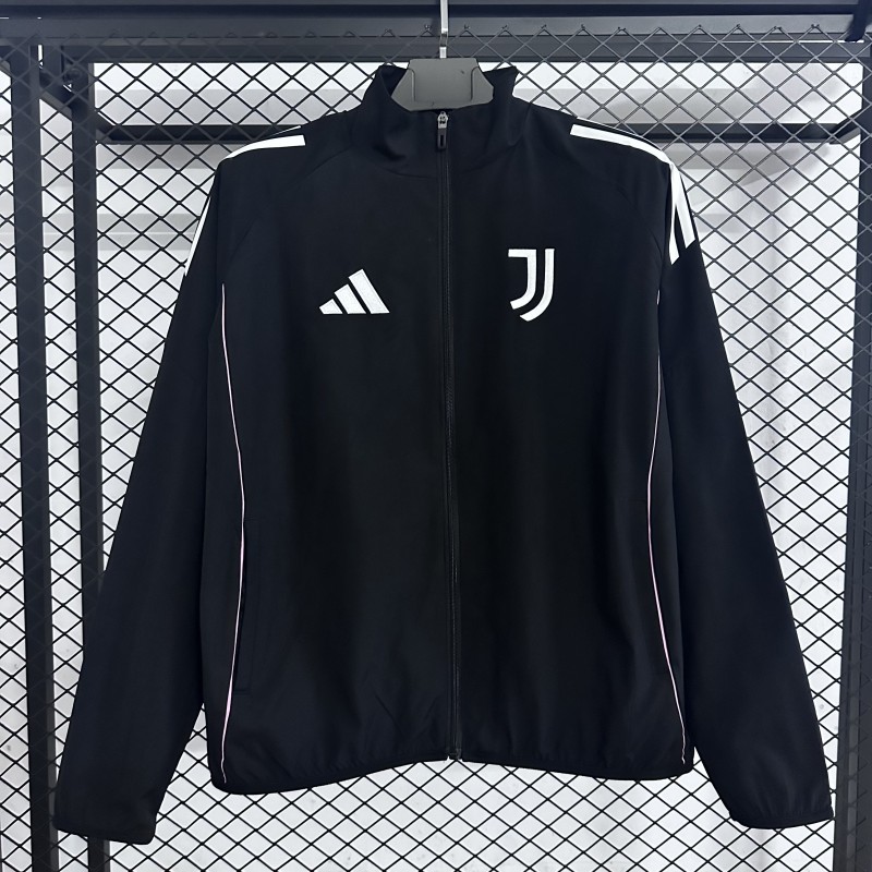 2025-26 Mens Juventus black windbreaker