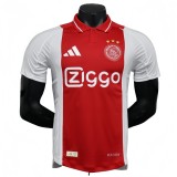 2025-26 Mens Ajax  home Red and white Player version soccer Jersey