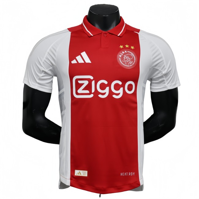 2025-26 Mens Ajax  home Red and white Player version soccer Jersey