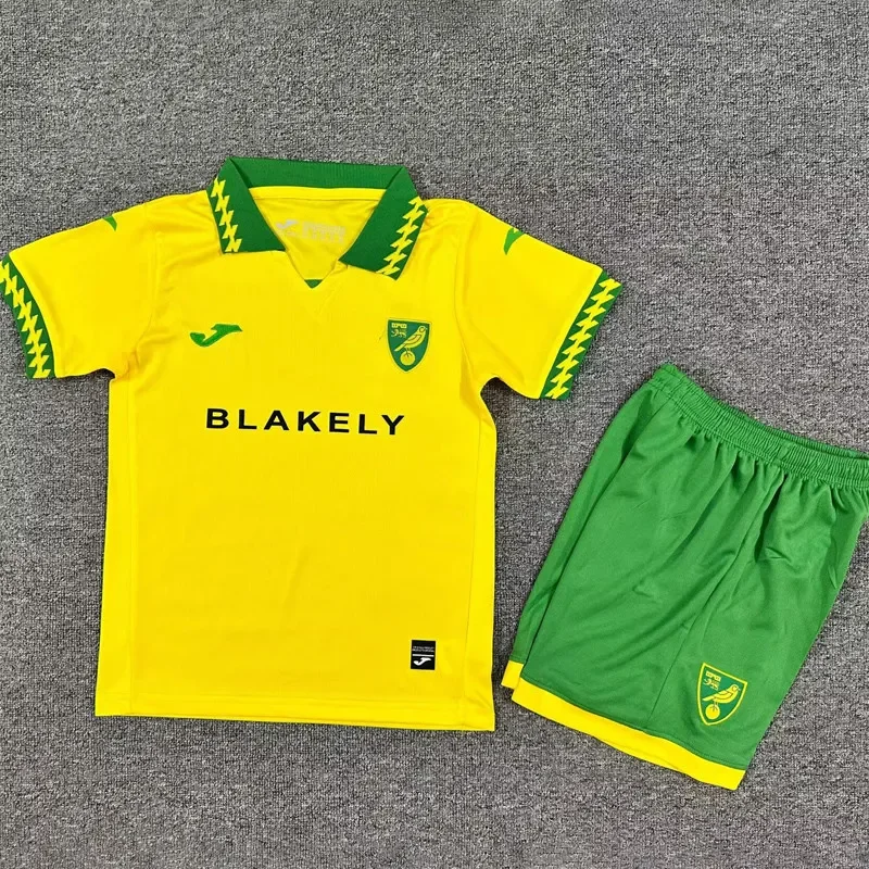 2025-26 Kids Norwich City Home yellow Fans Soccer Jersey
