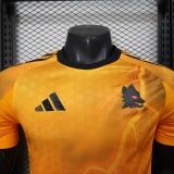2025-26 Mens Roma  away Player version orange soccer Jersey