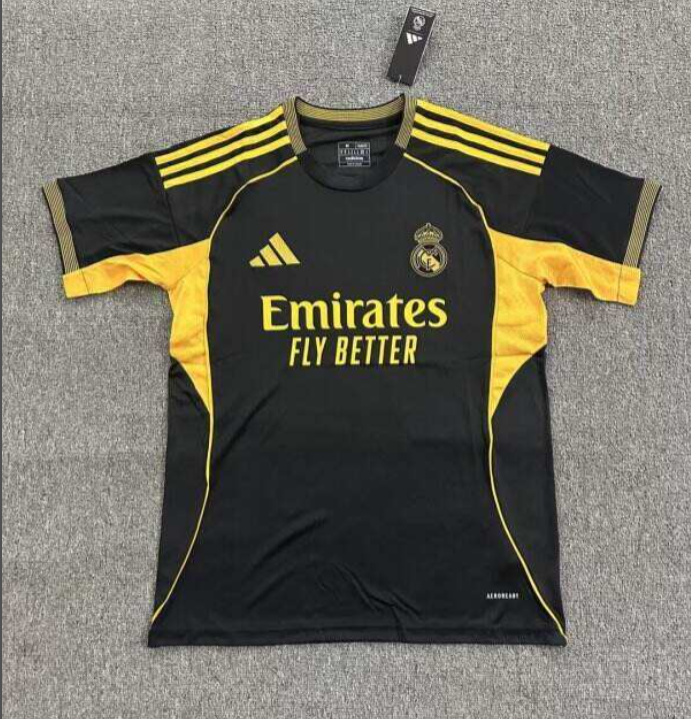 2025-26 Mens Real Madrid  black soccer jersey