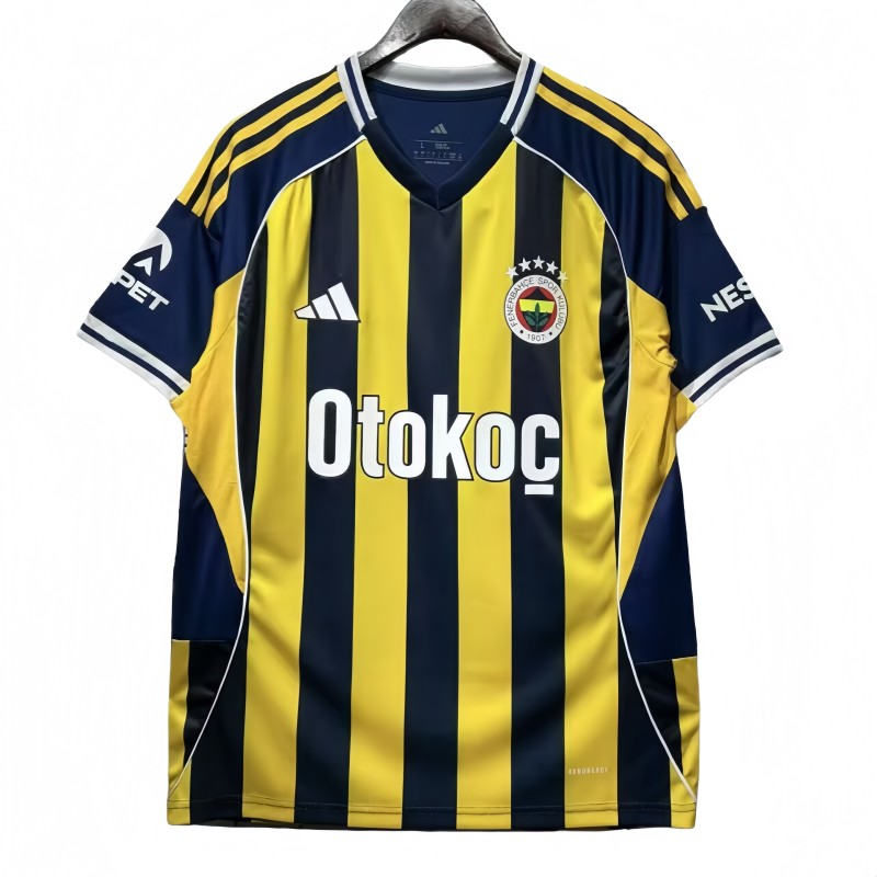 2025-26 Mens Fenerbahce home yellow blue soccer jersey