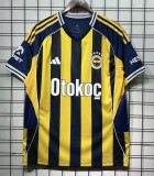 2025-26 Mens Fenerbahce home yellow blue soccer jersey