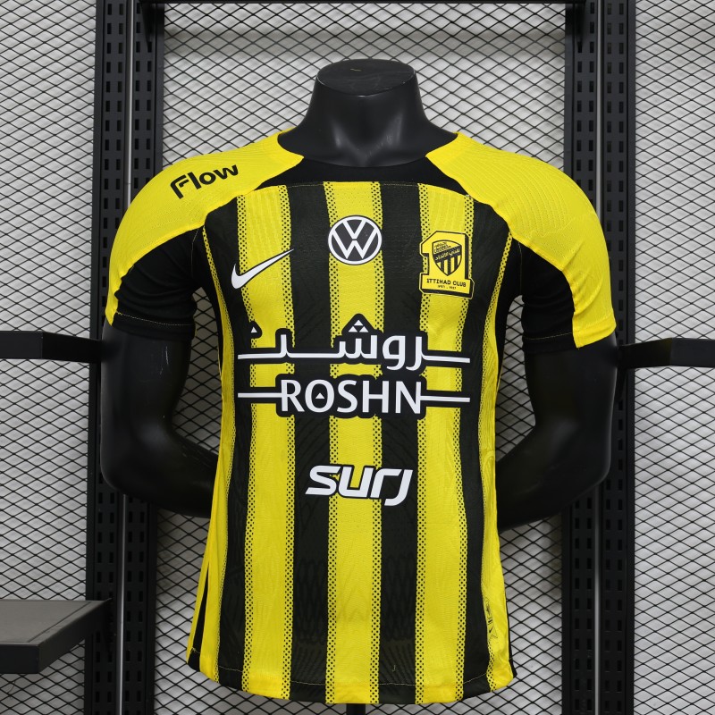 2025-26 Mens Ittihad yellow Player version soccer jersey
