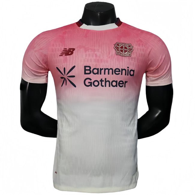 2025-26 Men's LeverKusen away pink white Player  Soccer Jersey