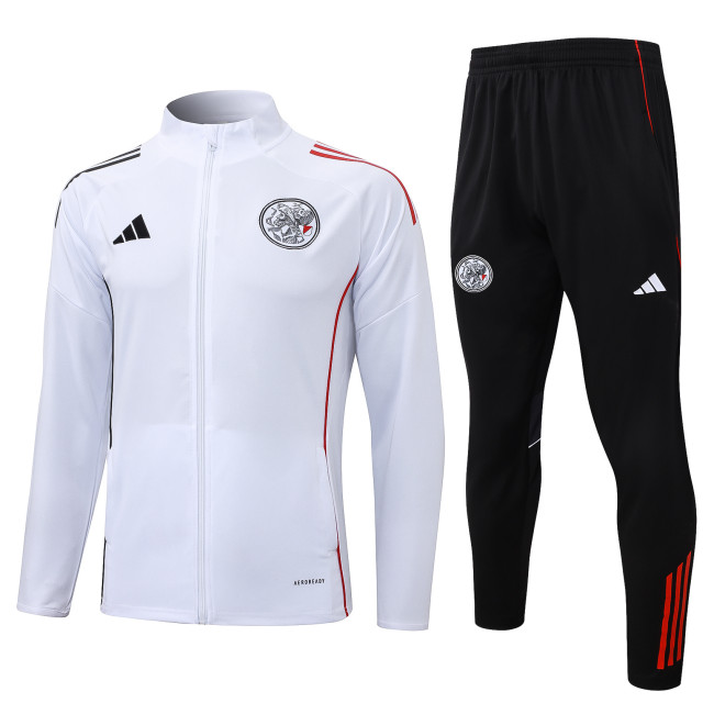 2025-26  Mens Ajax  white Jacket Tracksuit