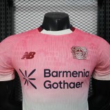 2025-26 Men's LeverKusen away pink white Player  Soccer Jersey