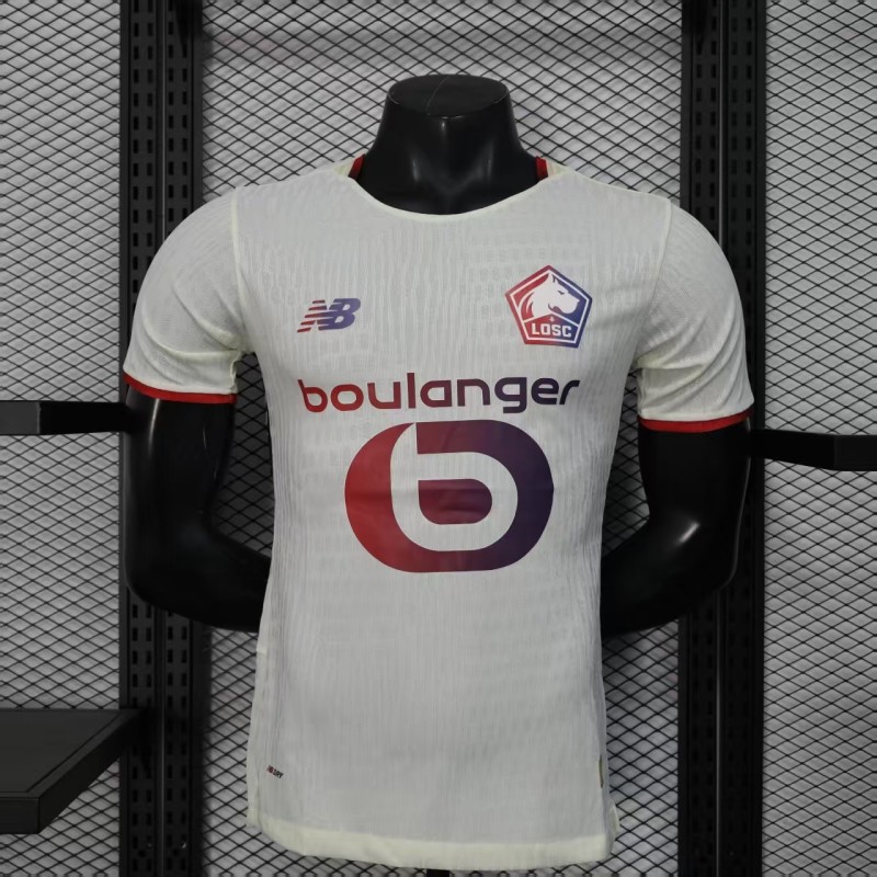2025-26 Mens Lille away white  Player version Soccer Jersey