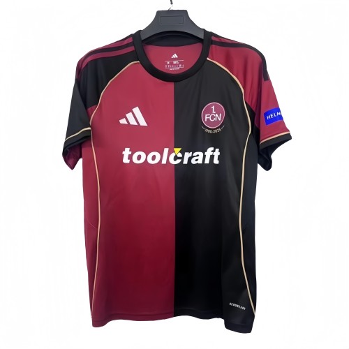 2025-26  Mens  FC Nurnberg  home Red black FC Nürnberg soccer jersey