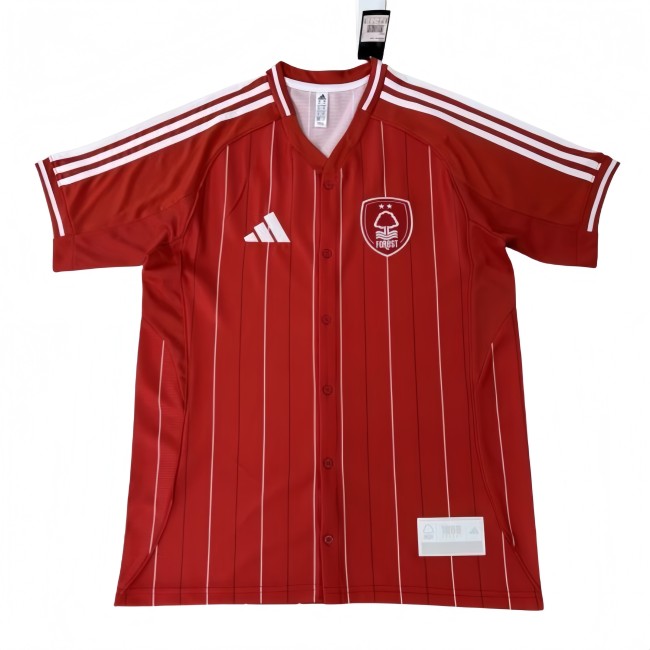 2025-26 Mens Nottingham Forest red baseball jersey