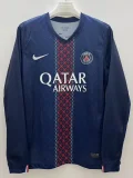 2025-26 Mens PSG home  Long Sleeve blue  Soccer Jersey