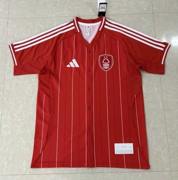 2025-26 Mens Nottingham Forest red baseball jersey