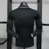 2025-26 Mens  Manchester City  black away Long Sleeve Player soccer Jersey