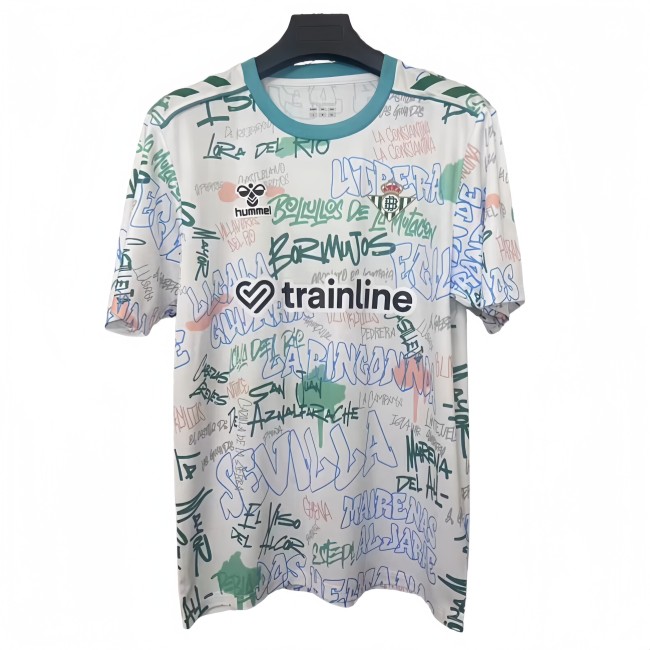 2025-26 Mens Real Betis  White Graffiti  Soccer Jersey