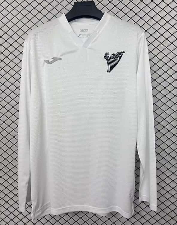 2025-26 Mens Hibernian FC White 125th Anniversary Long Sleeve Soccer Jersey