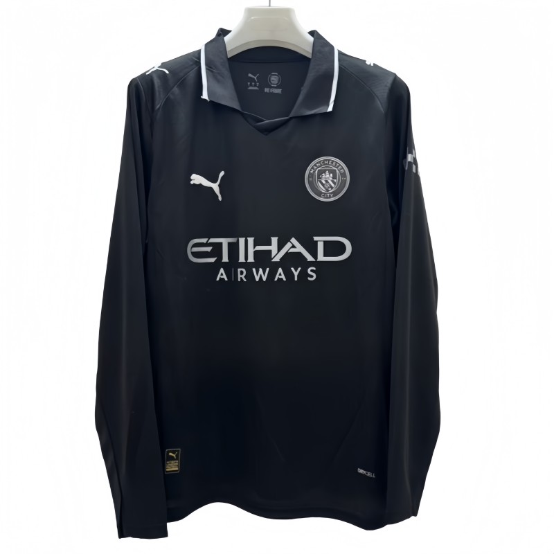 2025-26 Mens  Manchester City  black Long Sleeve soccer Jersey
