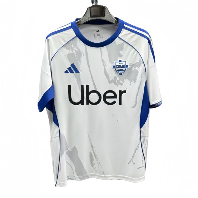 2025-26 Mens Como away white  Soccer Jersey