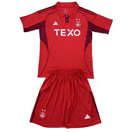 2025-26 Kids Aberdeen home red  Soccer Jersey