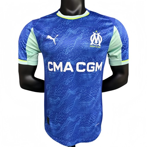2025-26 Mens Marseille third away blue Player version soccer jersey