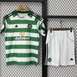 2025-26Kids Celtic home green soccer jersey