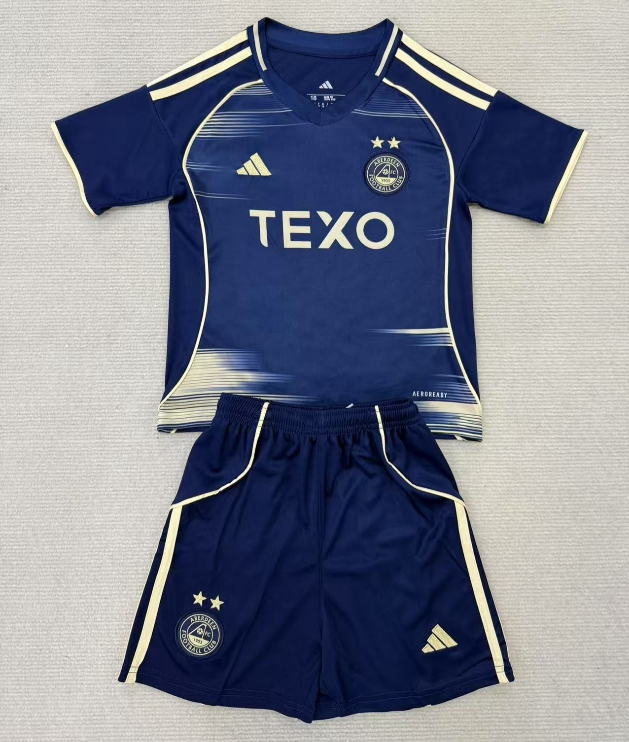 2025-26 Kids Aberdeen away blue  Soccer Jersey